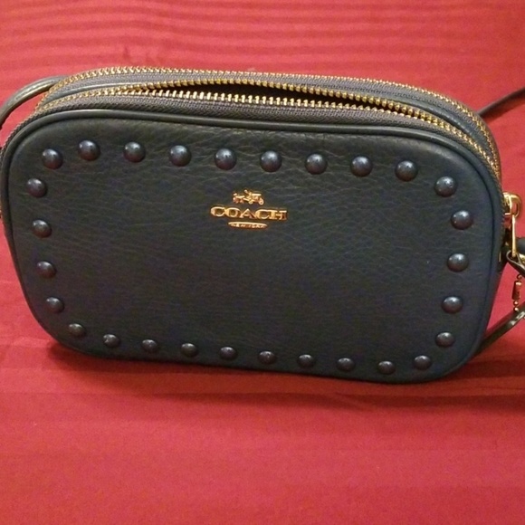 Coach Handbags - Leather Coach denim handbag clutch